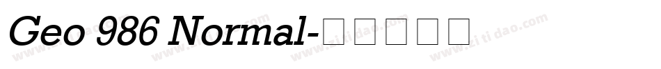 Geo 986 Normal字体转换